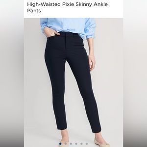 Navy pixie high rise ankle pants- old navy